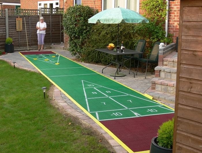 Shuffleboard Euro Court Set, komplettes Spiel Outdoor Sport Games ...